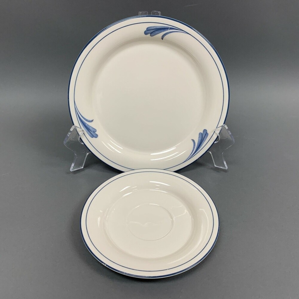 Lenox Chinastone Brushstrokes For the Blue Patterns Salad Saucer Plates Lot of 2